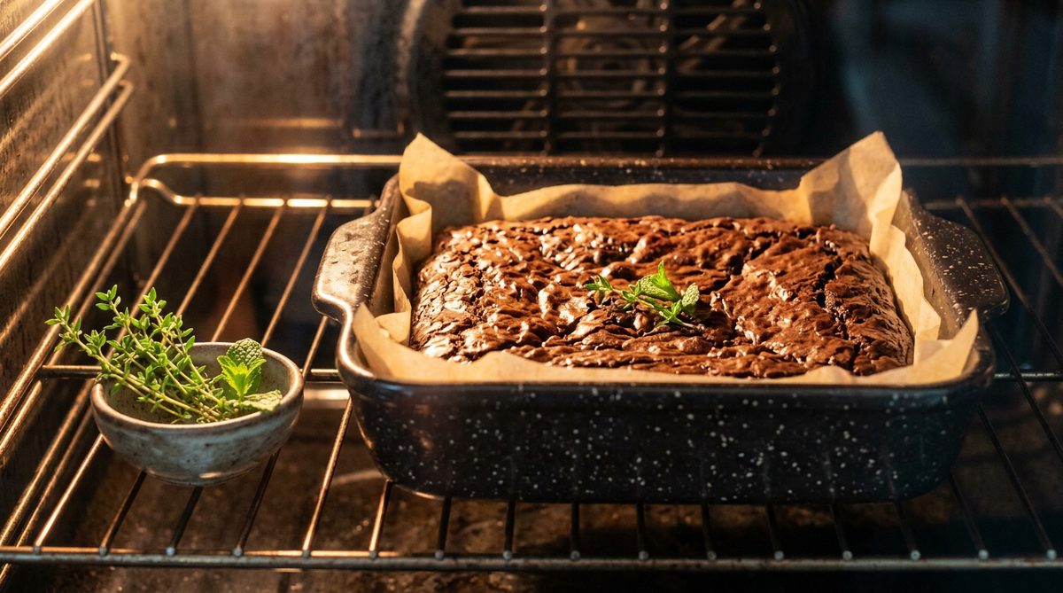 Cannabis bakken: Brownies, koekjes & recepten voor in de keuken Cannabis Space Brownies frisch aus dem Ofen